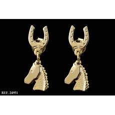 Brinco Dourado Ferradura Cavalinho